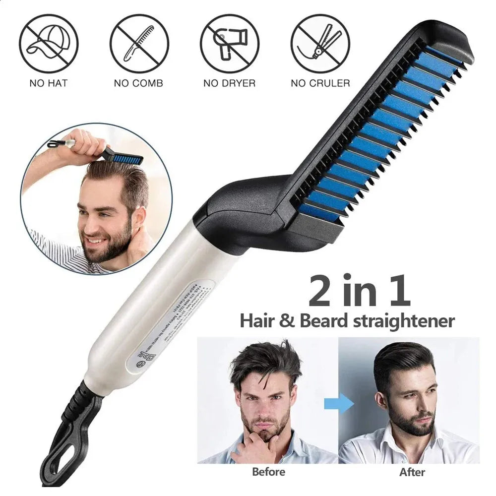 2-in-1 Ionic Hair Straightening Brush