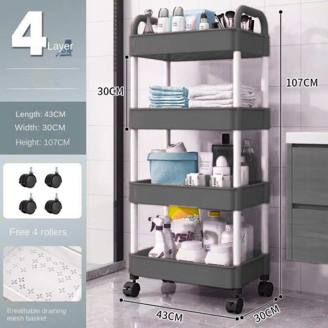 4 Layers Storage Shelf Rack organizer for Kitchen Bathroom and Bedroom