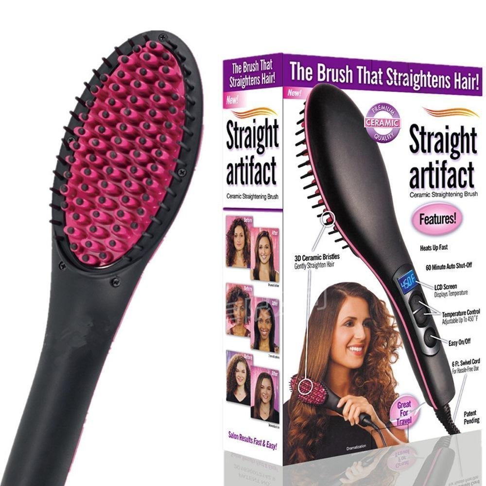 Heat Hair Straightener Ceramic Brush