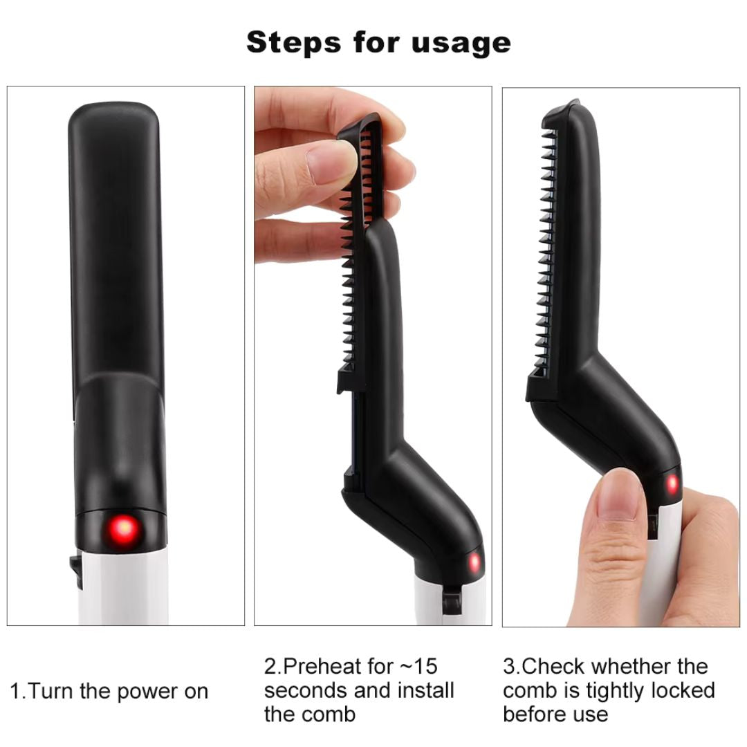 2-in-1 Ionic Hair Straightening Brush