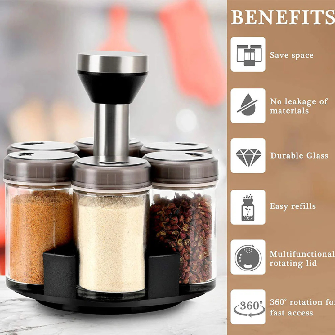 6 Jar Spice Rack Organizer