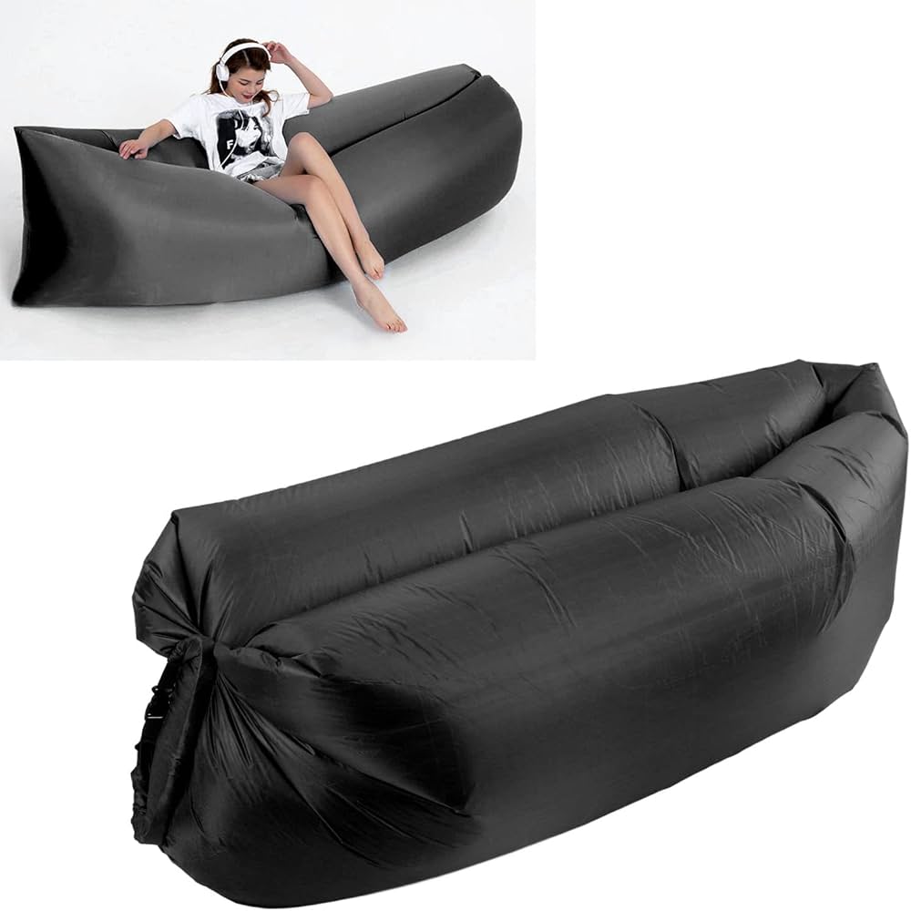 Black Waterproof Portable Inflatable Beach Sofa Bed