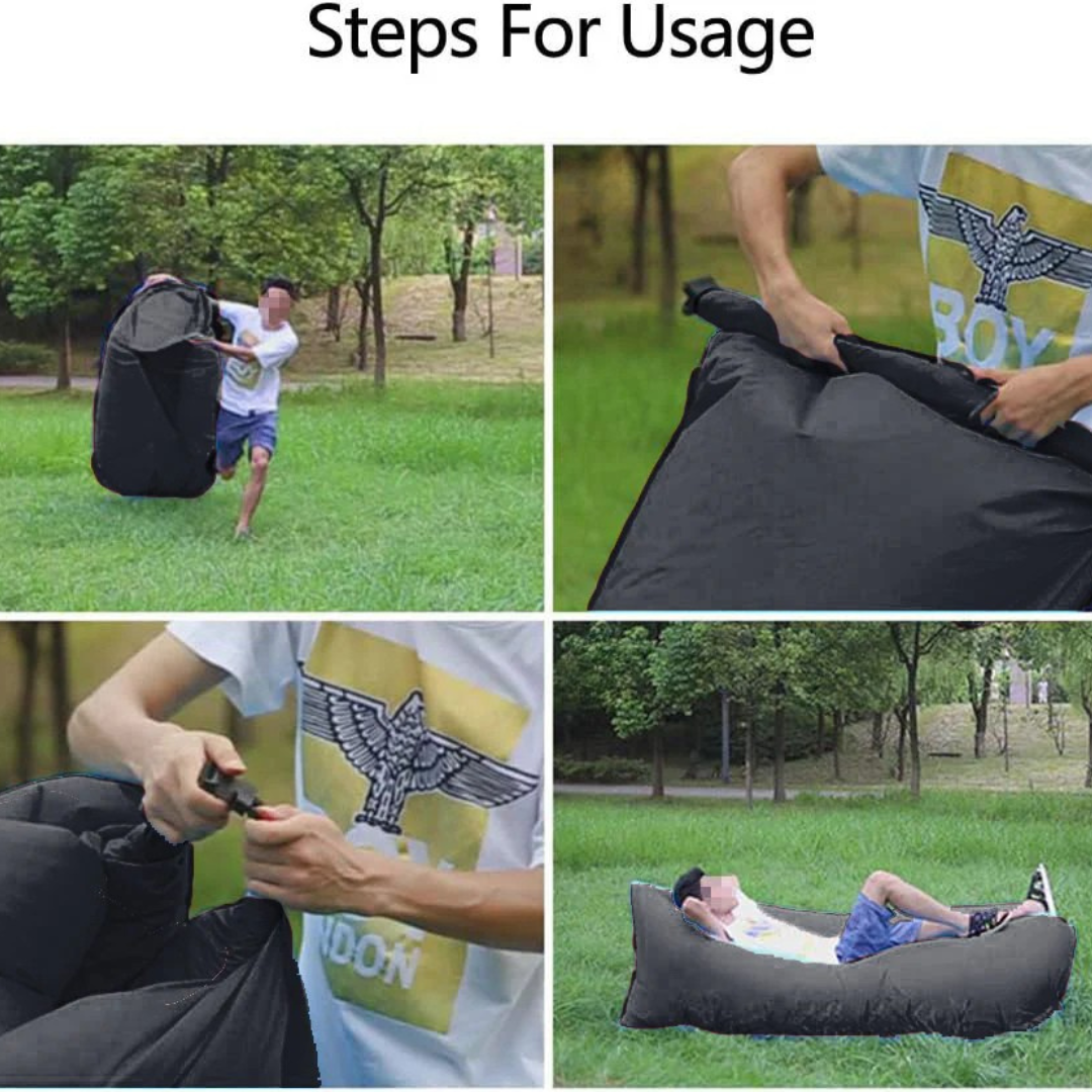 Black Waterproof Portable Inflatable Beach Sofa Bed