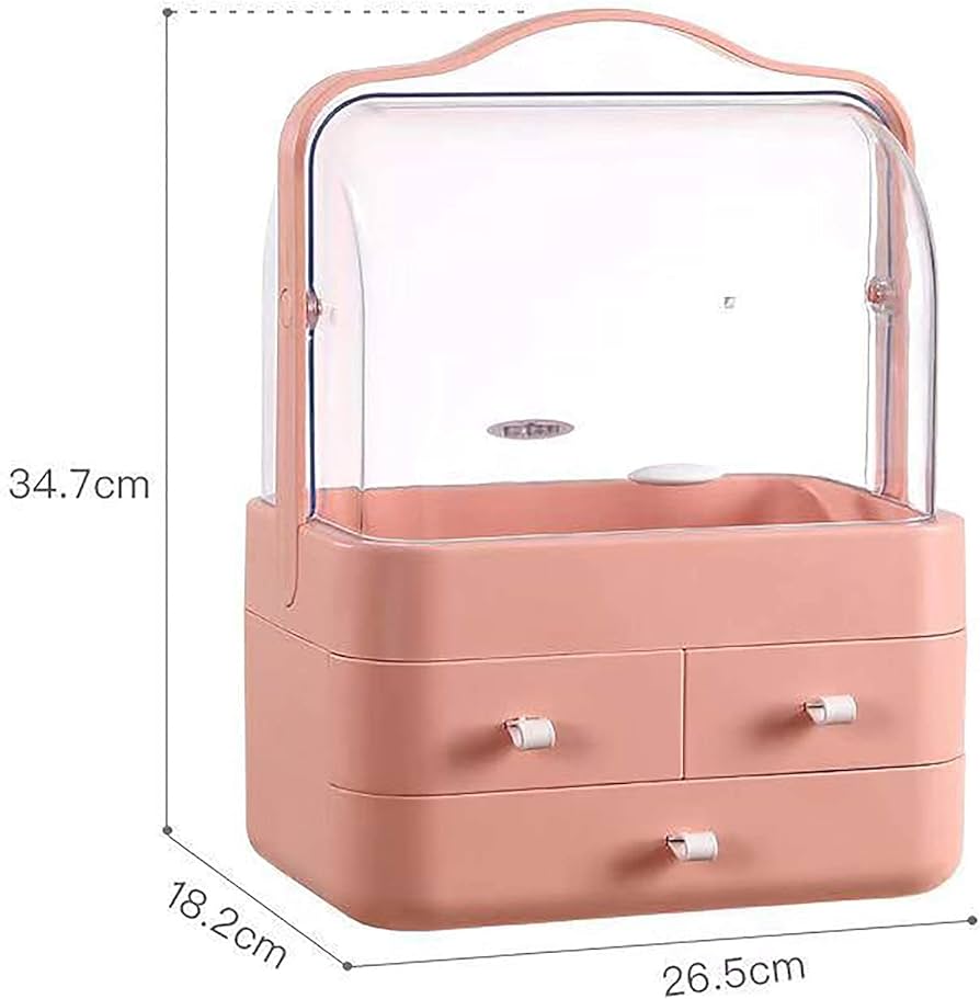 Portable Cosmetics Storage Box With Drawers