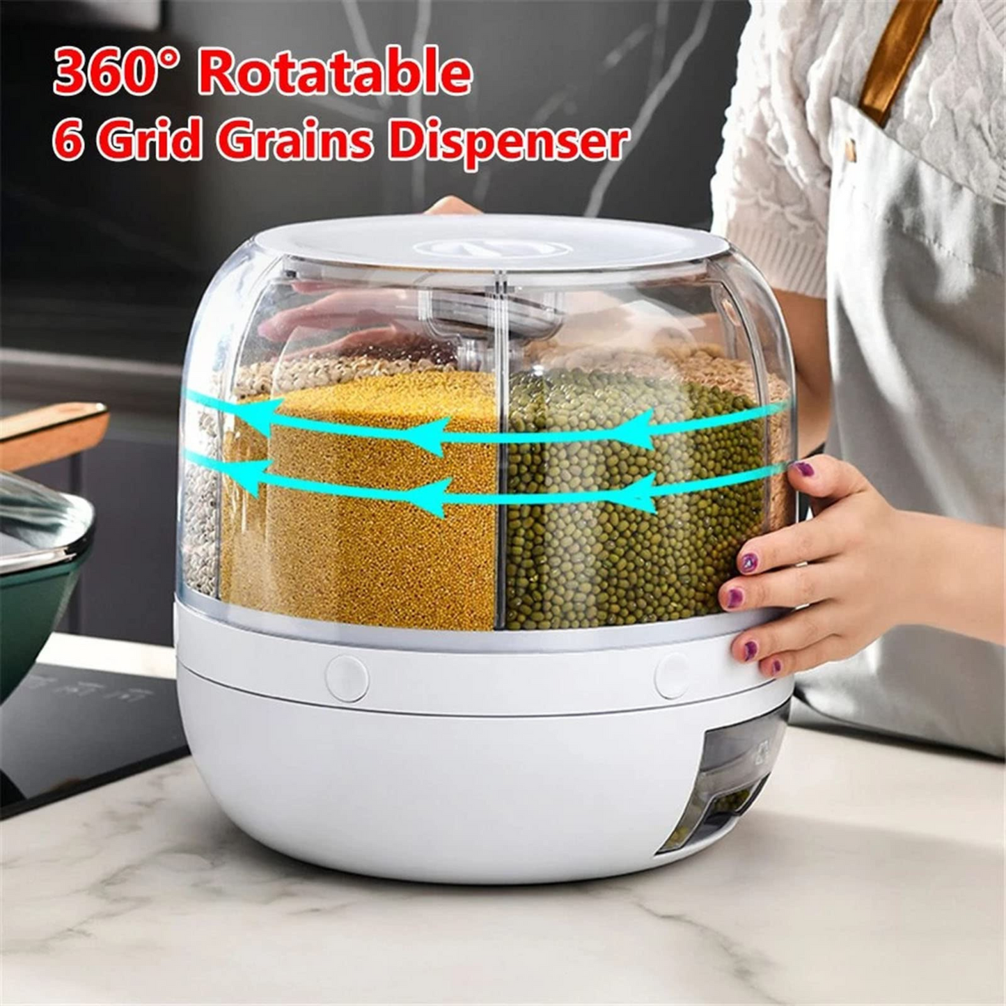 6 Compartments Grains kitchen dispenser