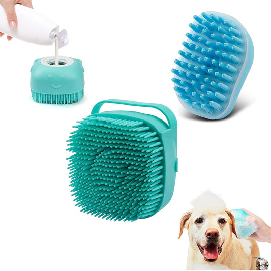 Pet Bath Brush Scrubber Shampoo Dispenser