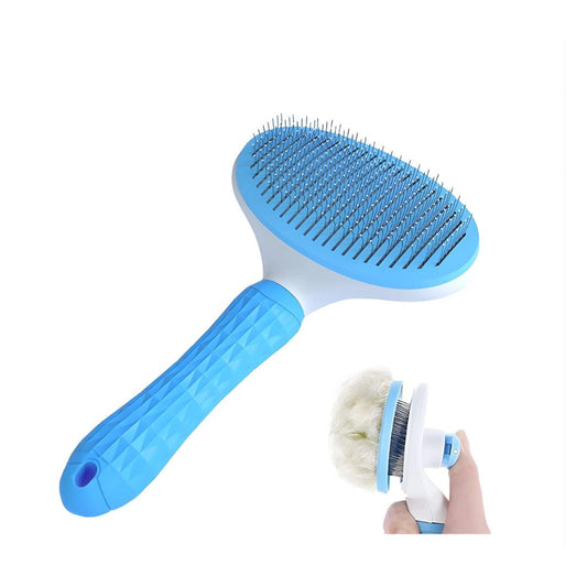 Push Button Pet Cleaning Grooming Brush