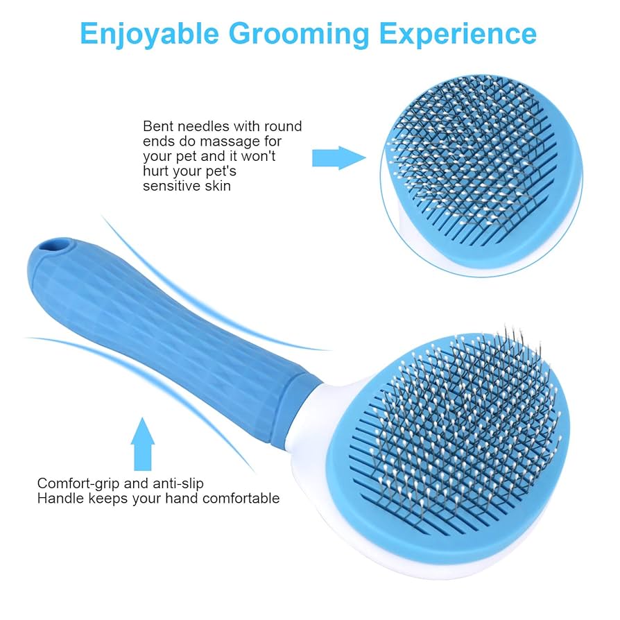 Push Button Pet Cleaning Grooming Brush