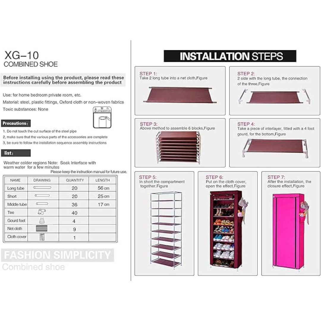 Heavy-Duty 10-Layer Shoe Storage Stand