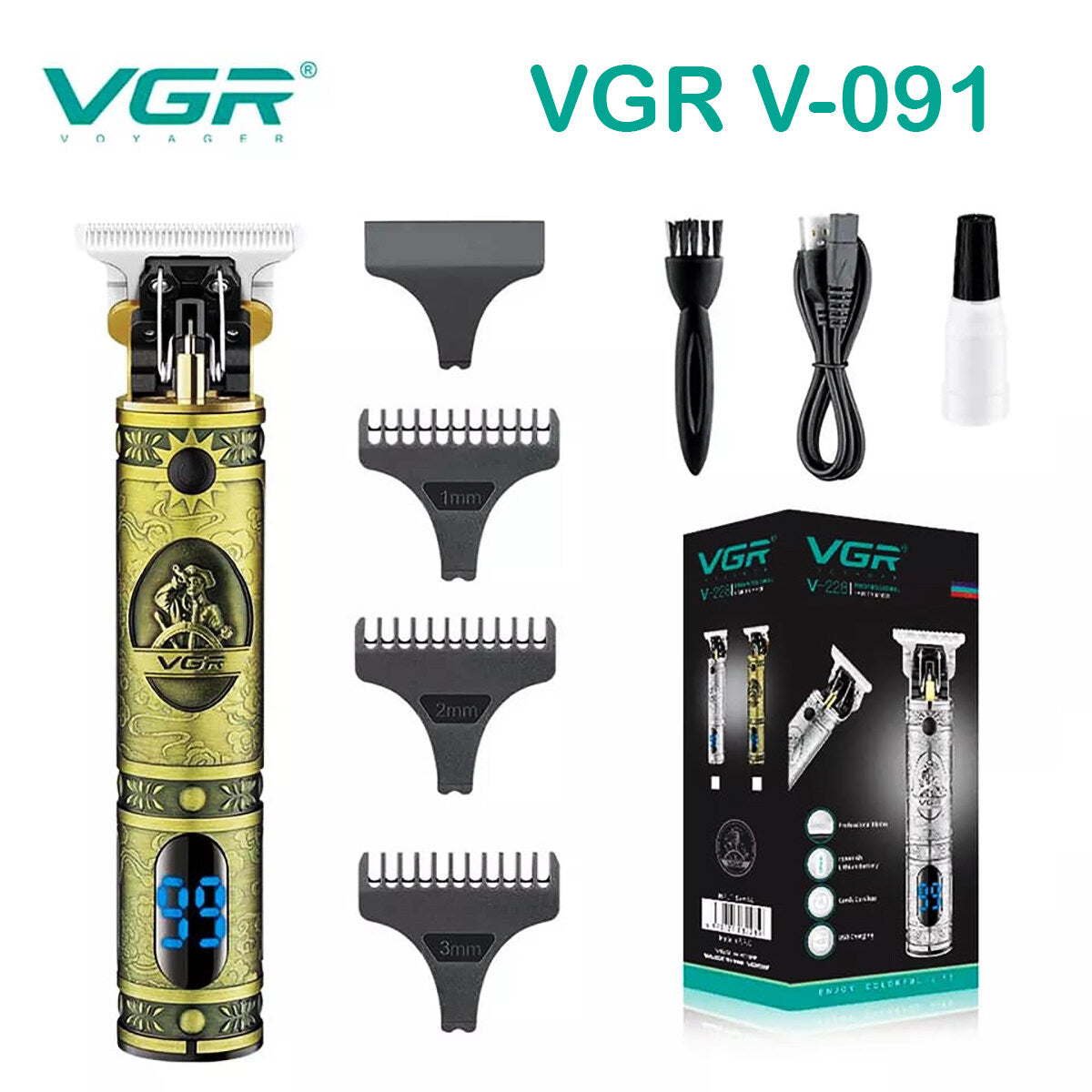 VGR Professional Rechargeable Hair Trimmer V091