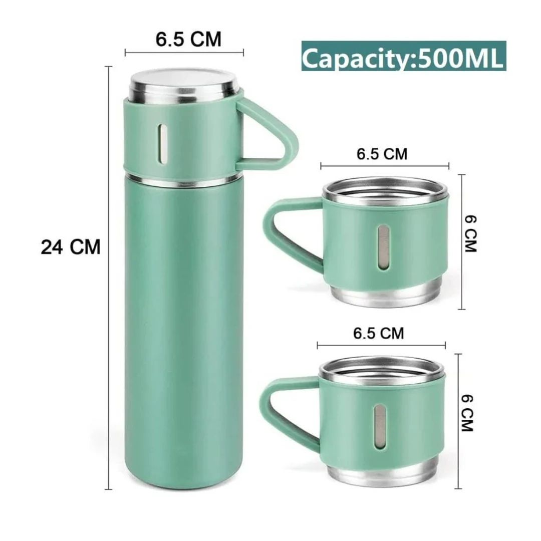 Vacuum Insulated Flask Set with 2 Cups