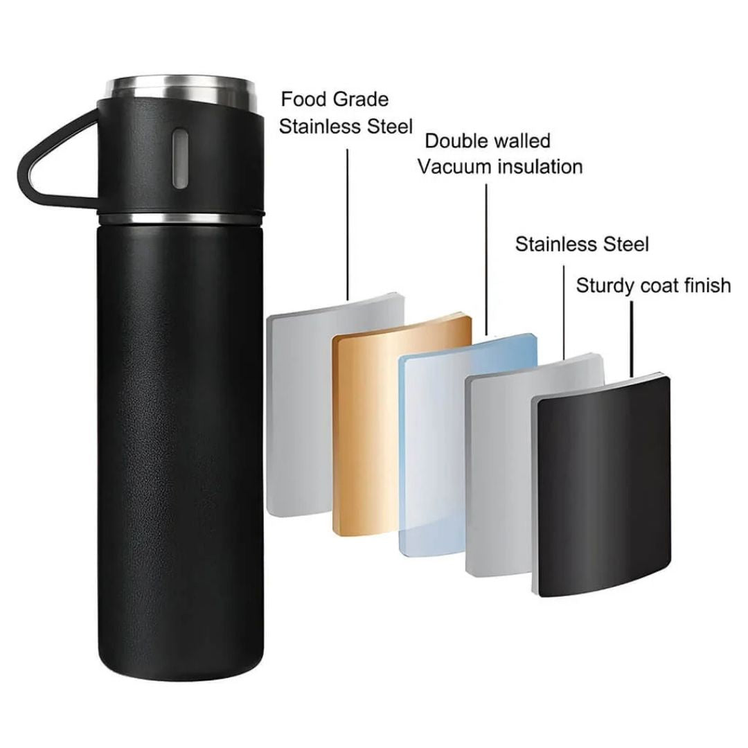 Vacuum Insulated Flask Set with 2 Cups